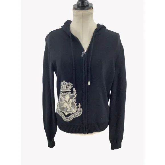 Vintage Lauren Jeans Company by Ralph Lauren zip-up hoodie With Crest Womens L - Picture 1 of 8